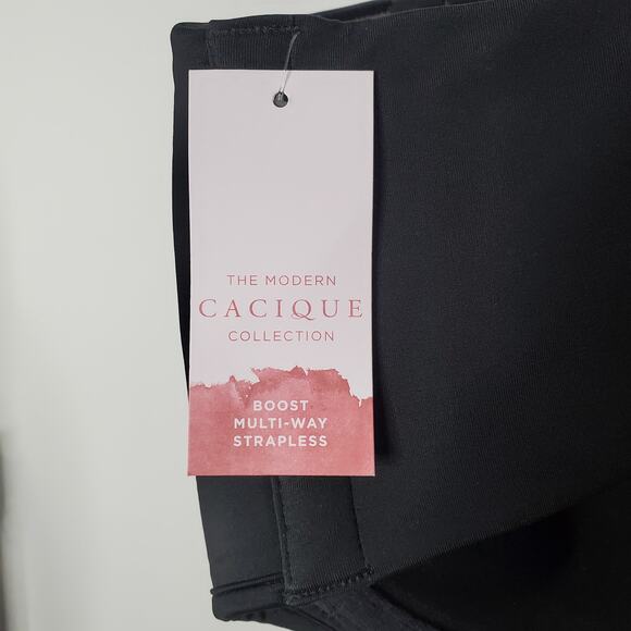Cacique Boost Multi-Way Strapless Bra The Modern Collection Black Size 38G New - Picture 4 of 11